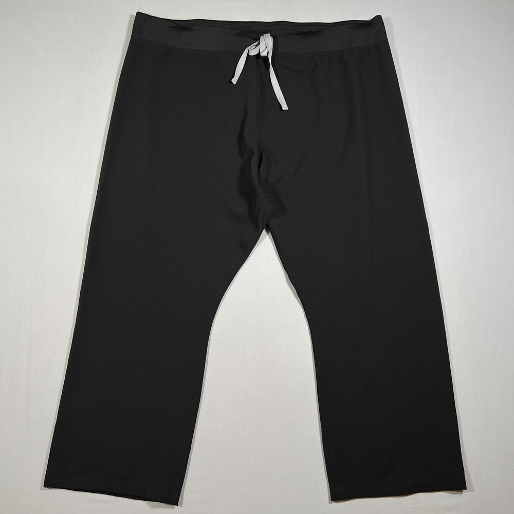 Figs Scrub Pants Womens 2XL Black High Waisted Livingston Drawstring Straight